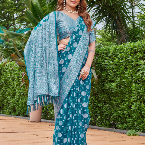 Rama Georgette Saree MAJURA - View 5