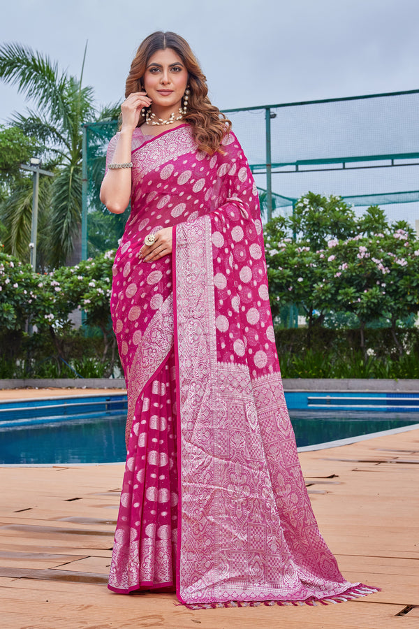 Rani Georgette Saree MAJURA - View 1