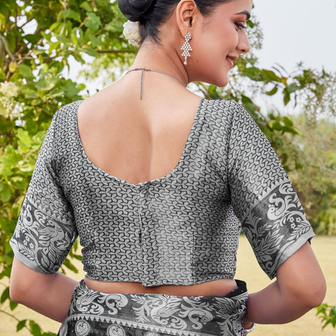 Black Georgette Saree MANISH - View 8