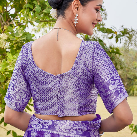 Purple Georgette Saree MANISH - View 8