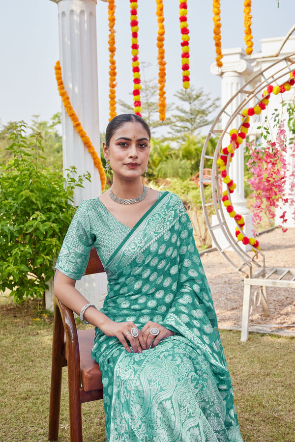 Rama Georgette Saree MANISH - View 1