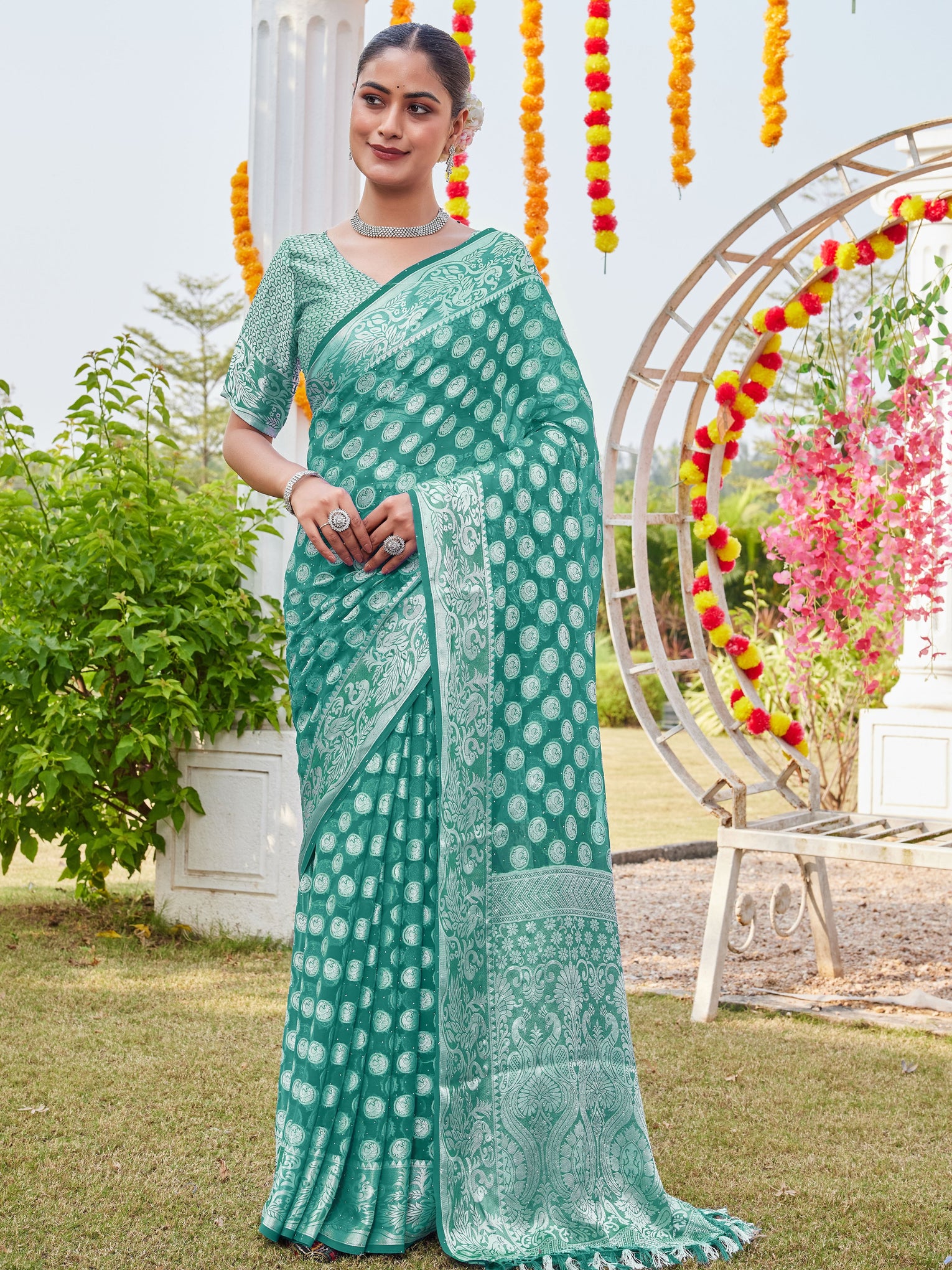 Rama Georgette Saree MANISH - View 2