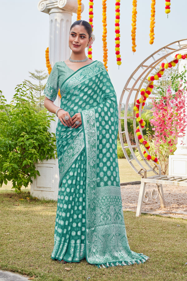 Rama Georgette Saree MANISH - View 2