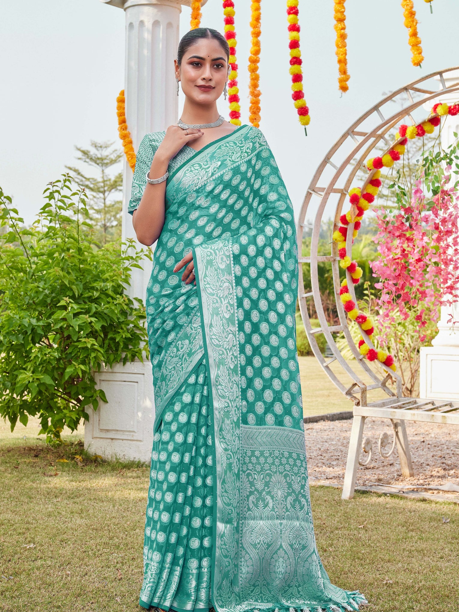 Rama Georgette Saree MANISH - View 3