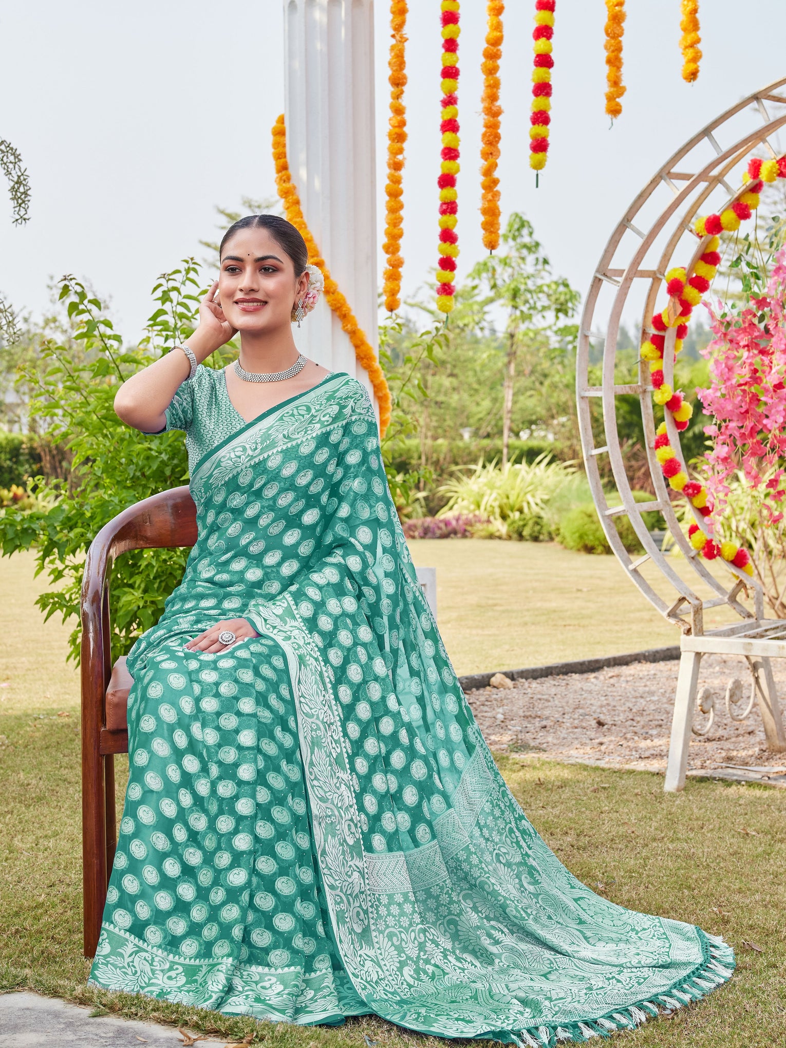 Rama Georgette Saree MANISH - View 6