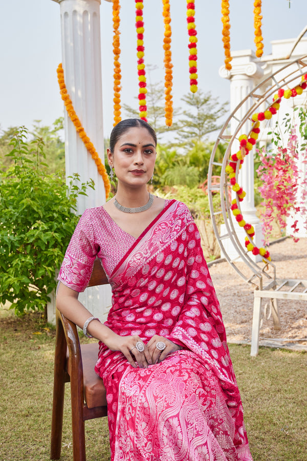 Rani Georgette Saree MANISH - View 1