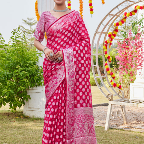 Rani Georgette Saree MANISH - View 2