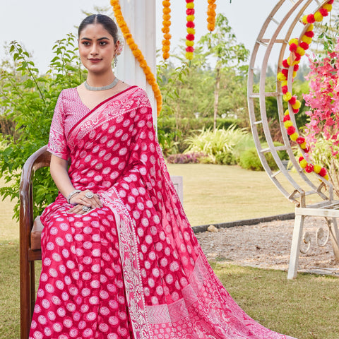 Rani Georgette Saree MANISH - View 5