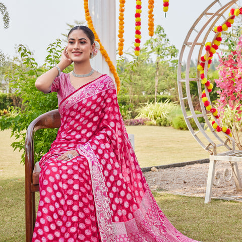 Rani Georgette Saree MANISH - View 6