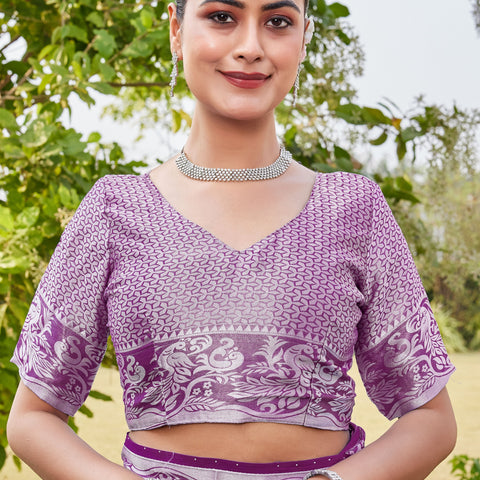 Wine Georgette Saree MANISH - View 7