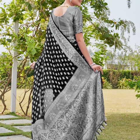 Black Georgette Saree PANKAJ - View 4