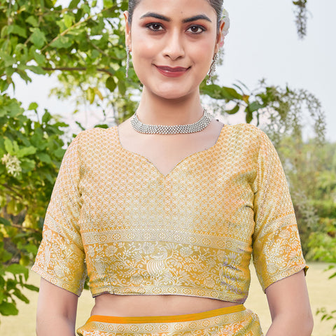 Gold Georgette Saree PANKAJ - View 8