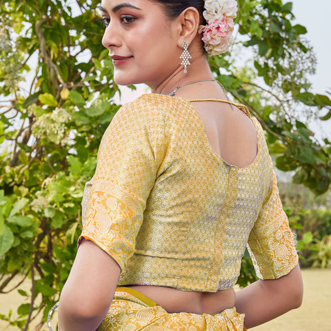 Gold Georgette Saree PANKAJ - View 9