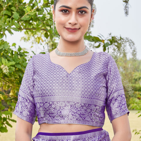 Purple Georgette Saree PANKAJ - View 8