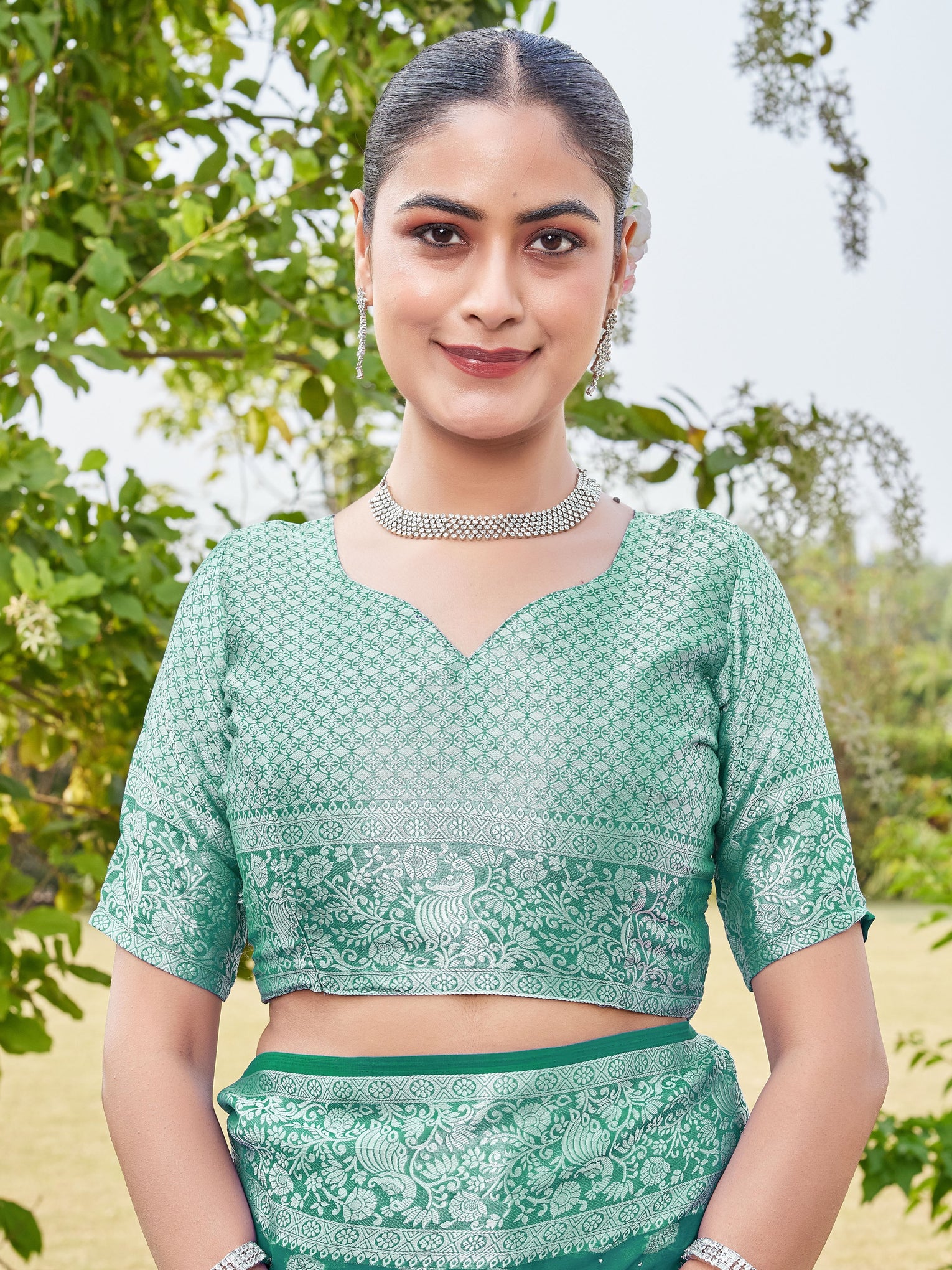 Rama Georgette Saree PANKAJ - View 8