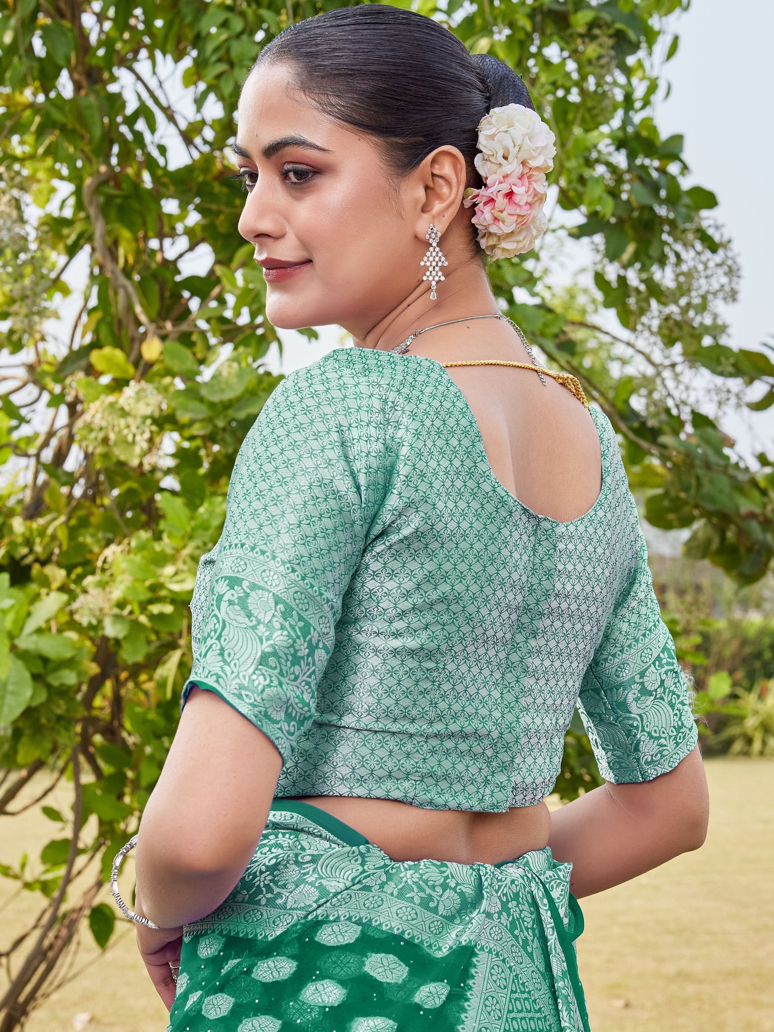 Rama Georgette Saree PANKAJ - View 9