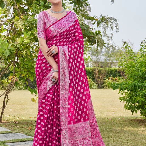 Rani Georgette Saree PANKAJ - View 1