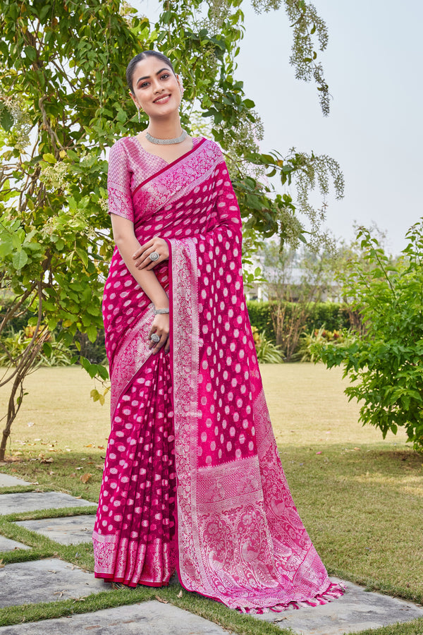 Rani Georgette Saree PANKAJ - View 1