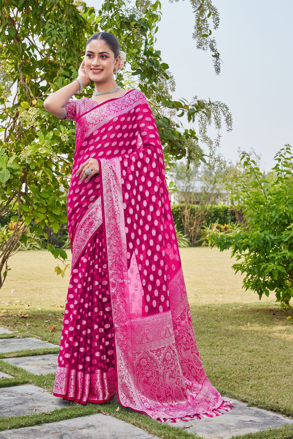 Rani Georgette Saree PANKAJ - View 2