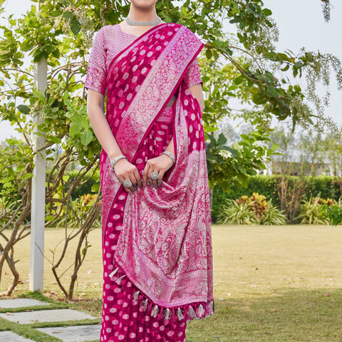 Rani Georgette Saree PANKAJ - View 5