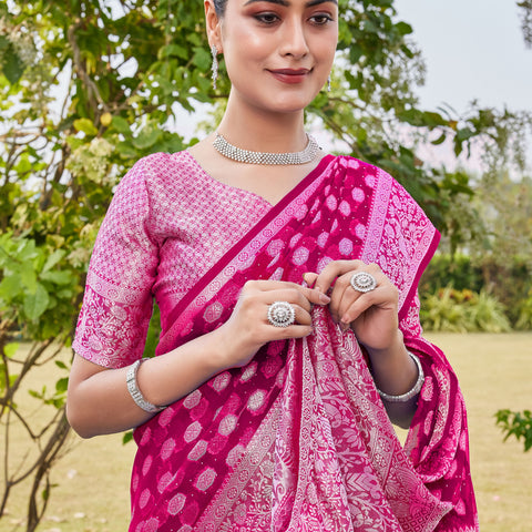 Rani Georgette Saree PANKAJ - View 7