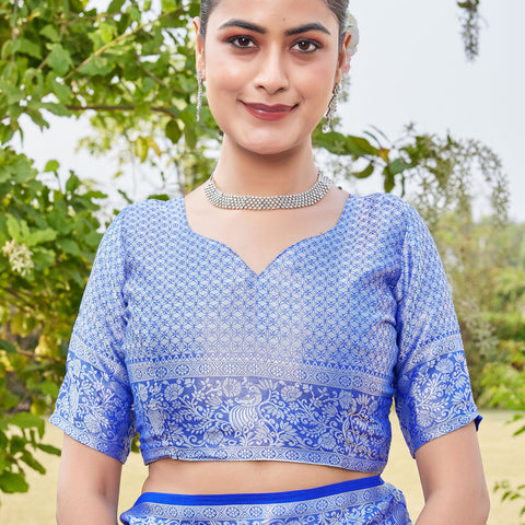 Royal Blue Georgette Saree PANKAJ - View 8