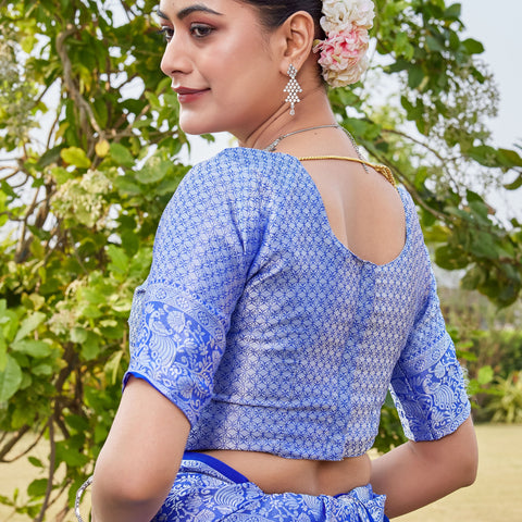 Royal Blue Georgette Saree PANKAJ - View 9