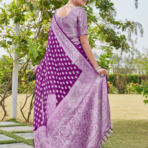 Wine Georgette Saree PANKAJ - View 6