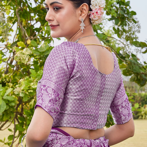 Wine Georgette Saree PANKAJ - View 9