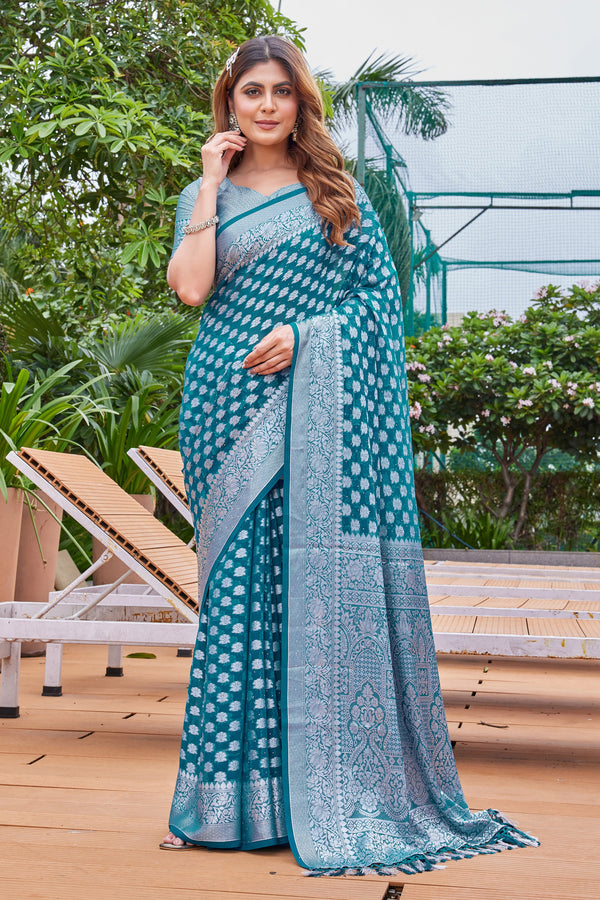 Rama Georgette Saree PIPLOD - View 2