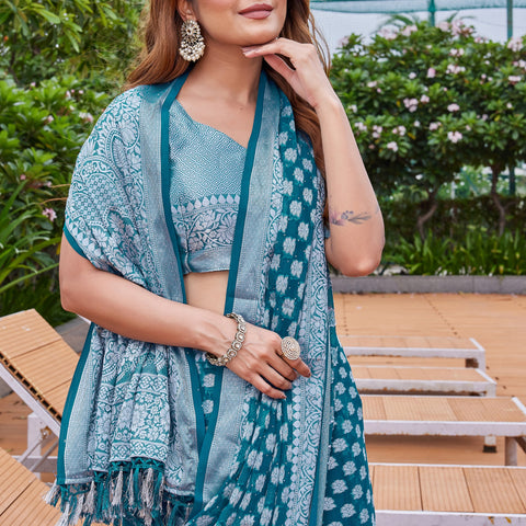 Rama Georgette Saree PIPLOD - View 7
