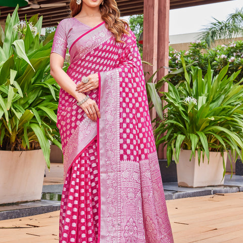Rani Georgette Saree PIPLOD - View 1