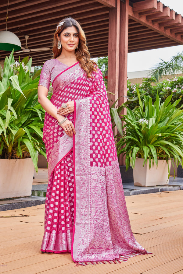 Rani Georgette Saree PIPLOD - View 1