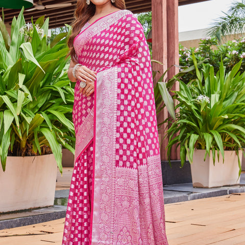 Rani Georgette Saree PIPLOD - View 3