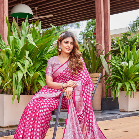 Rani Georgette Saree PIPLOD - View 5