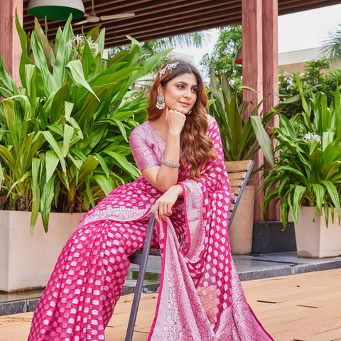 Rani Georgette Saree PIPLOD - View 6