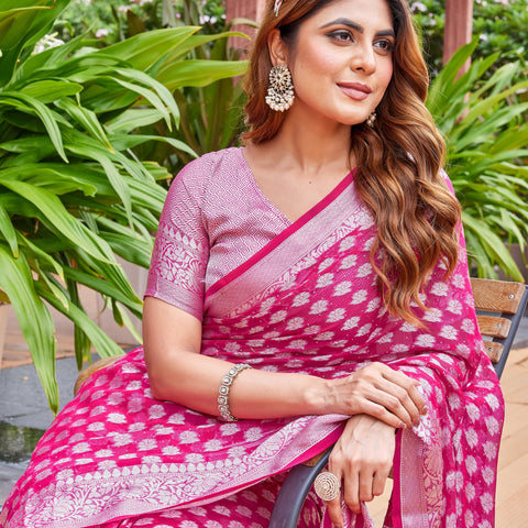 Rani Georgette Saree PIPLOD - View 7