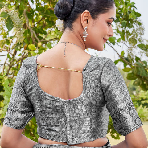 Black Georgette Saree RAJESH - View 9