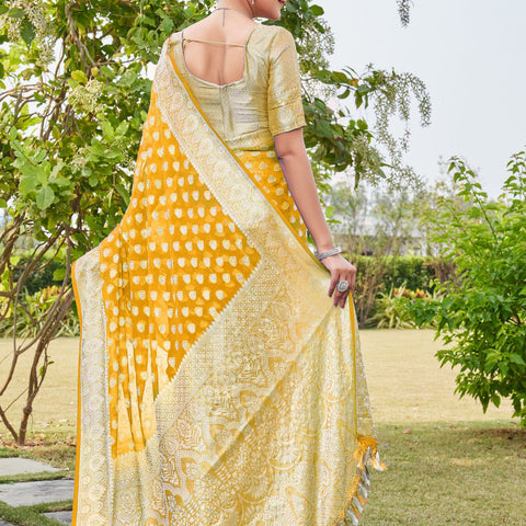 Gold Georgette Saree RAJESH - View 4