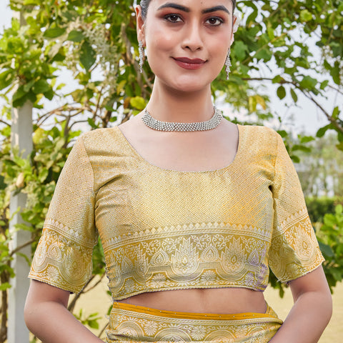 Gold Georgette Saree RAJESH - View 8