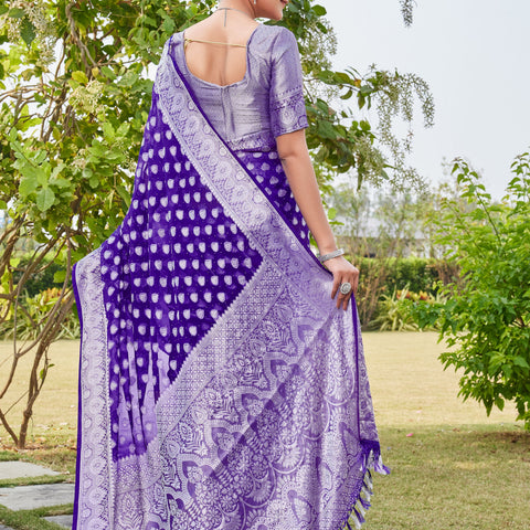 Purple Georgette Saree RAJESH - View 4