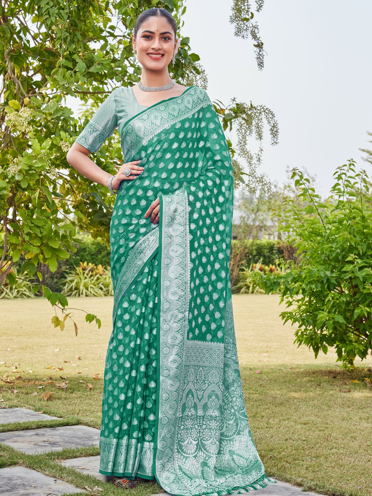 Rama Georgette Saree RAJESH - View 2
