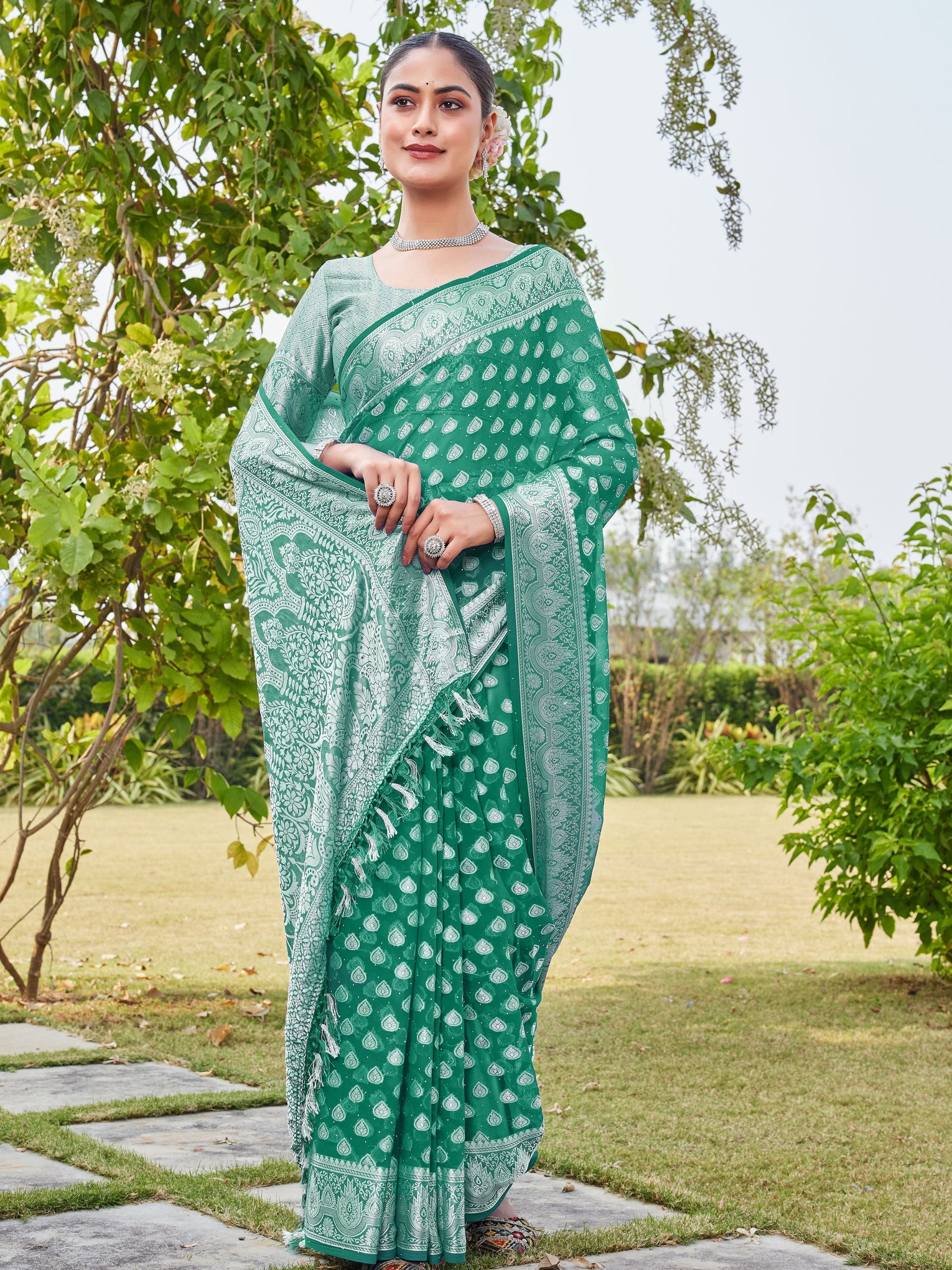 Rama Georgette Saree RAJESH - View 6