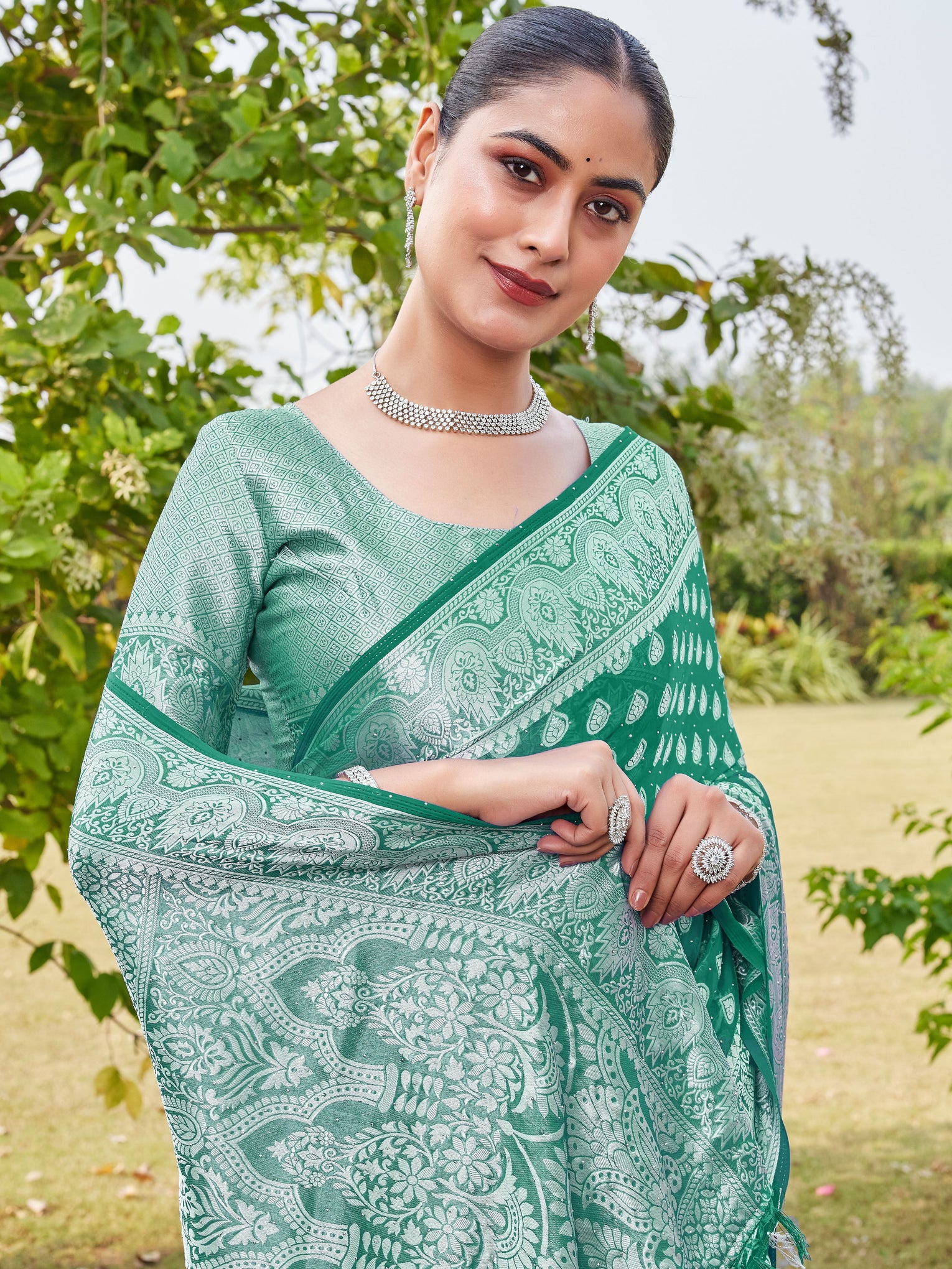 Rama Georgette Saree RAJESH - View 7