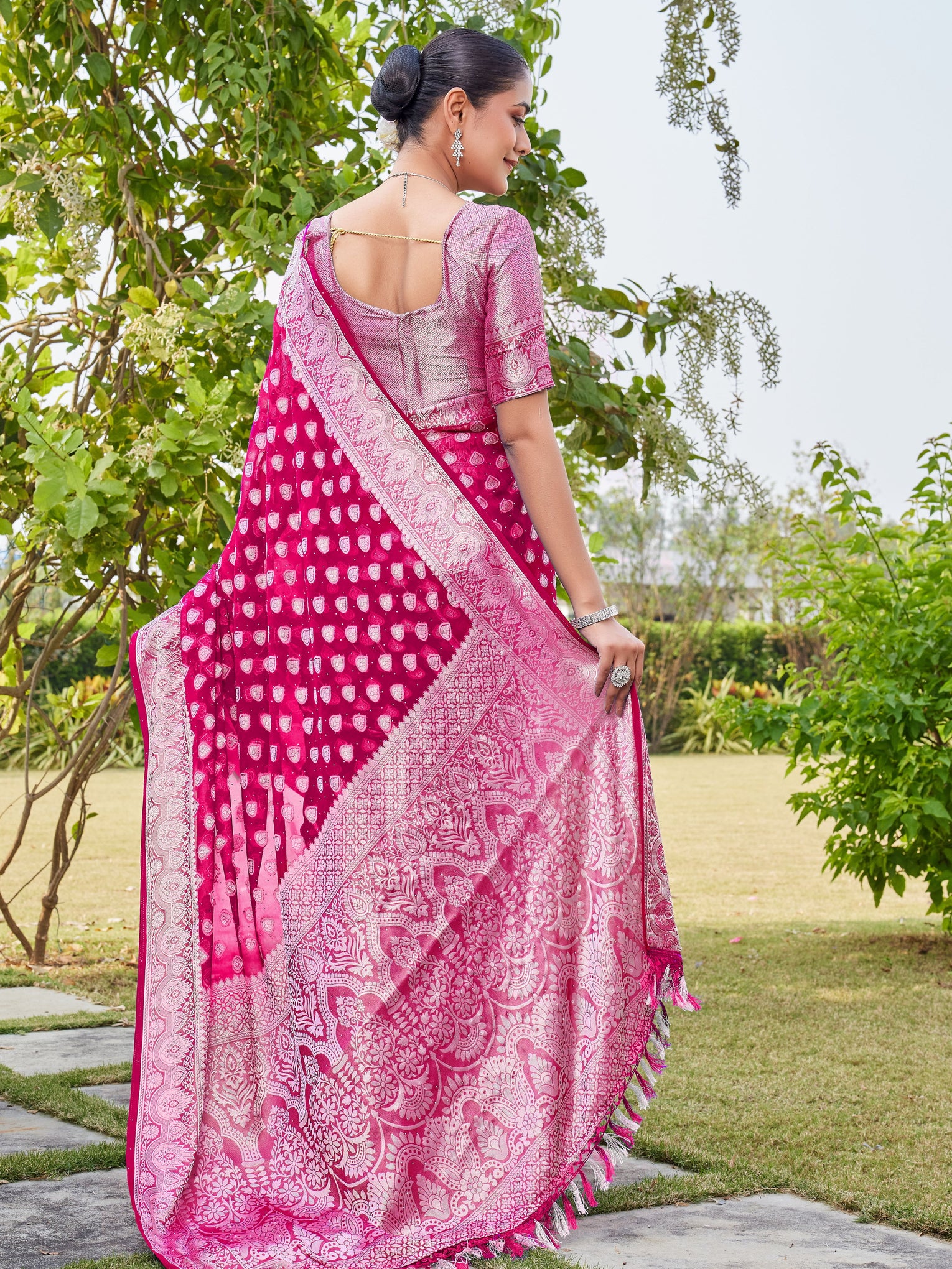 Rani Georgette Saree RAJESH - View 4