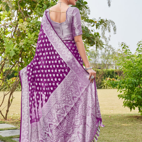 Wine Georgette Saree RAJESH - View 4
