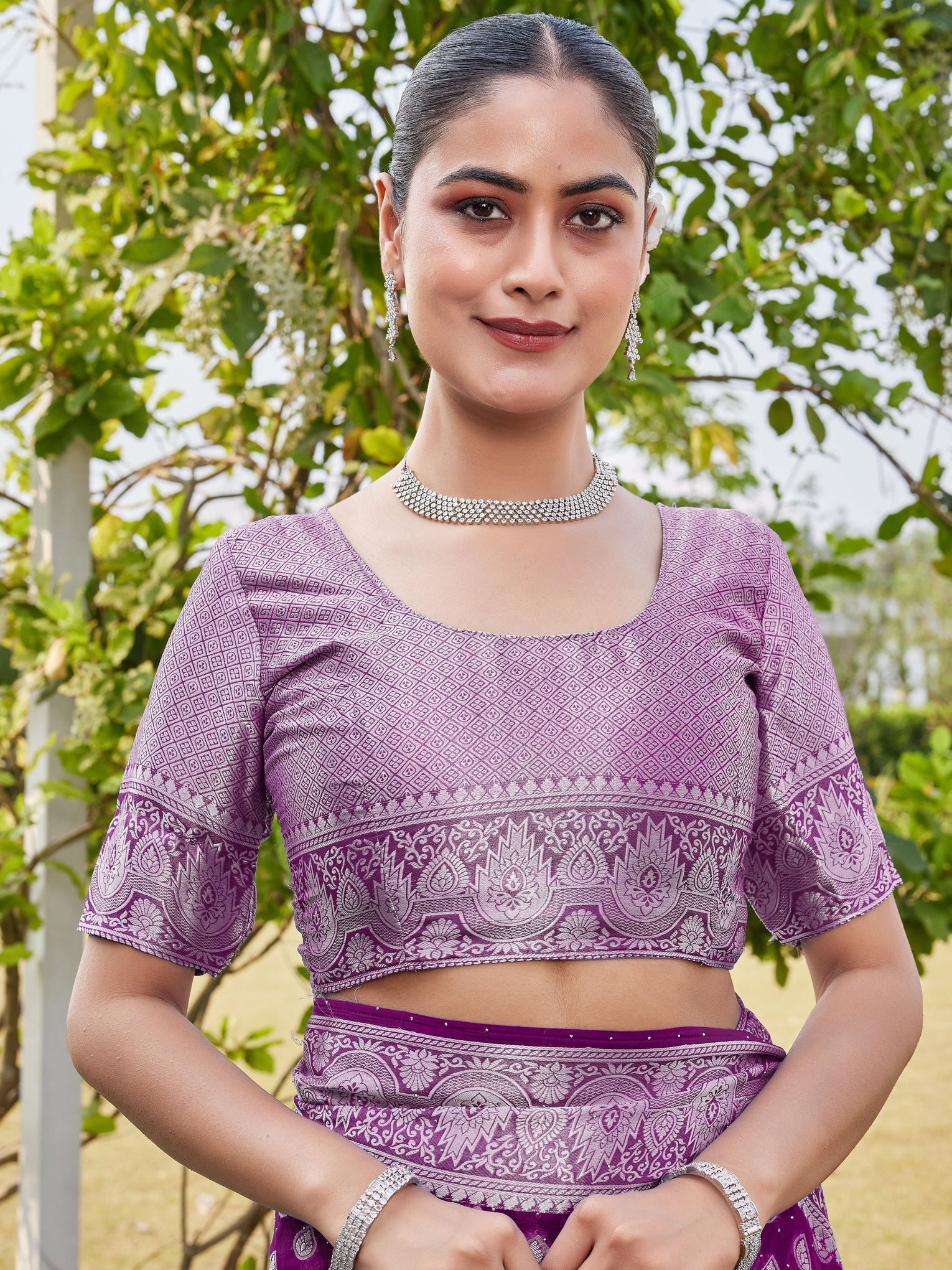 Wine Georgette Saree RAJESH - View 8
