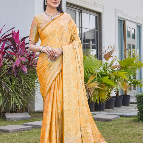 Mustard Gold Georgette Saree RITU - View 2