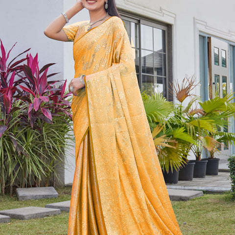 Mustard Gold Georgette Saree RITU - View 3
