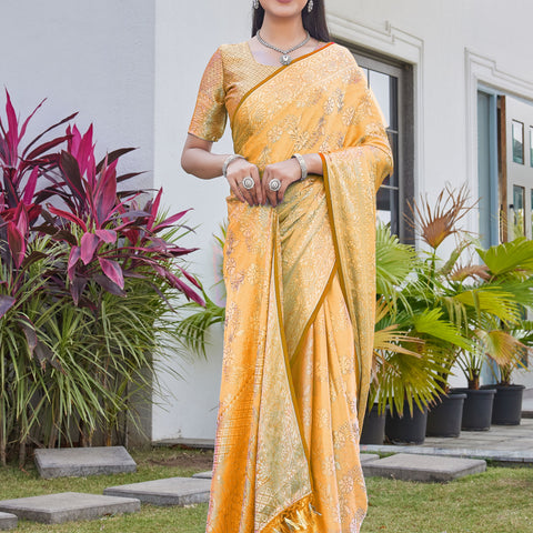 Mustard Gold Georgette Saree RITU - View 5